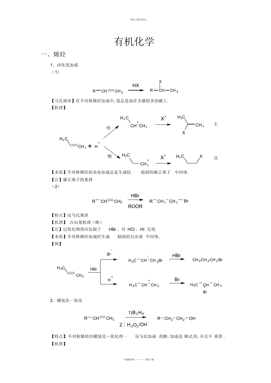 2022年大学有机化学人名反应总结.docx_第1页