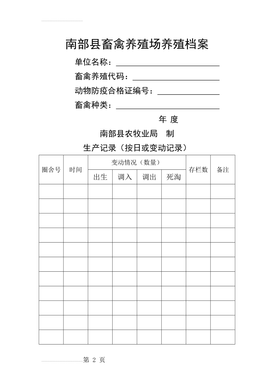 畜禽养殖场养殖档案(标准版本)(17页).doc_第2页