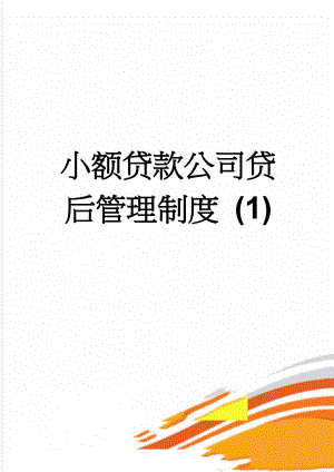 小额贷款公司贷后管理制度 (1)(4页).doc