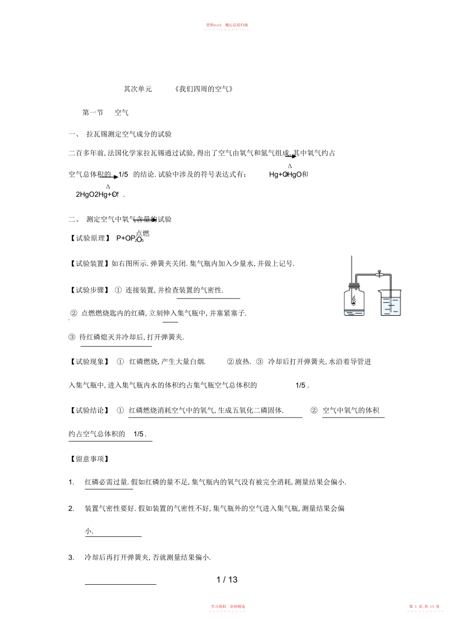 2022年届中考化学知识点归纳复习题.docx_第1页