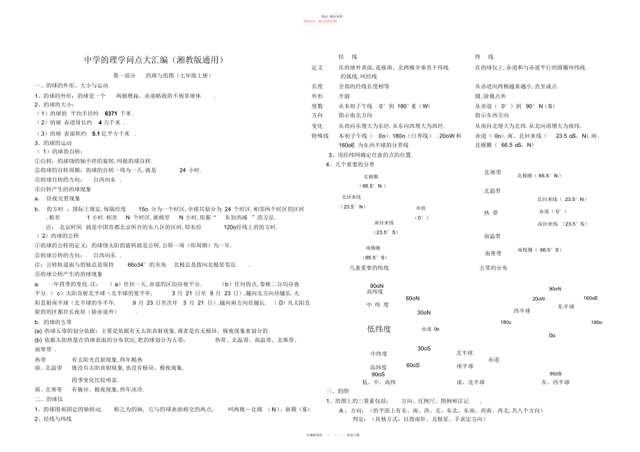 2022年初中地理知识点大汇编.docx_第1页