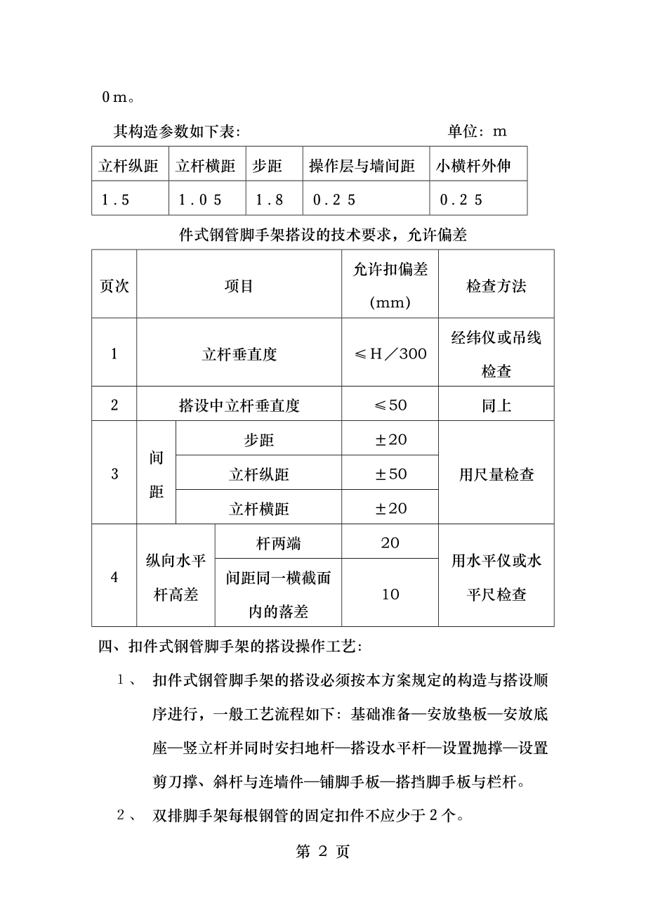 落地式钢管扣件脚手架搭设方案.doc_第2页