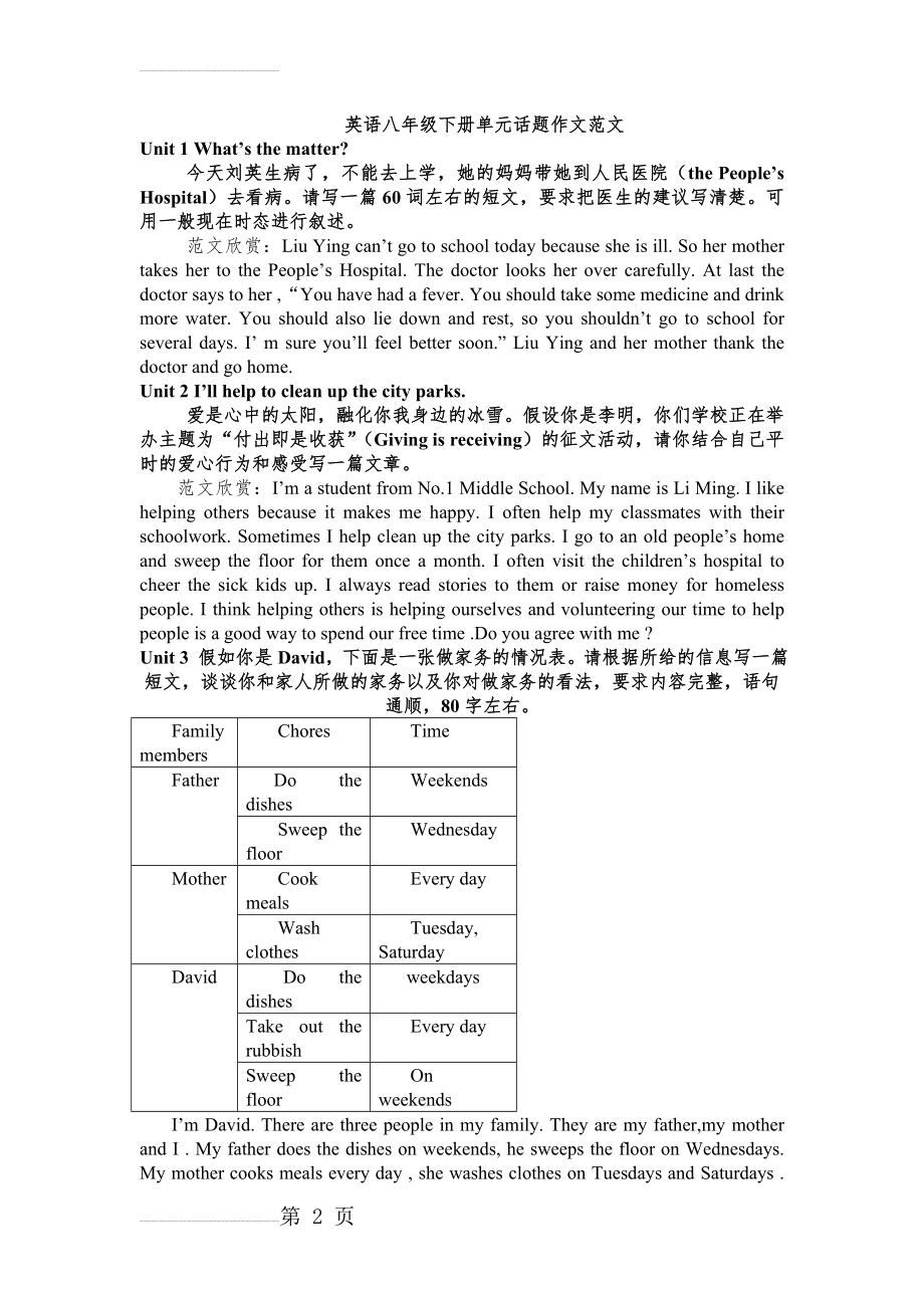 八年级下册英语各单元话题作文(5页).doc_第2页