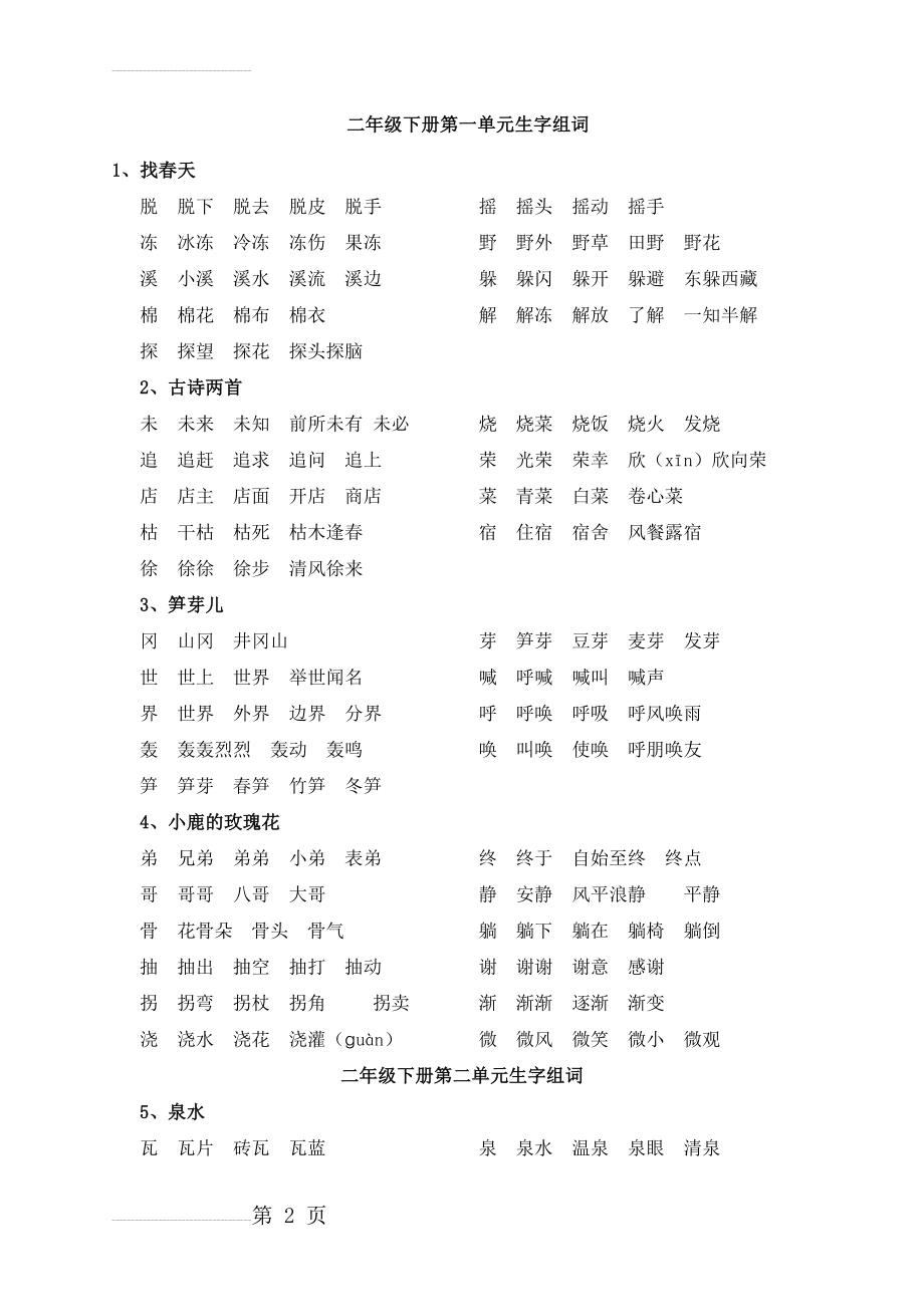 人教版二年级下册词语表(8页).doc_第2页