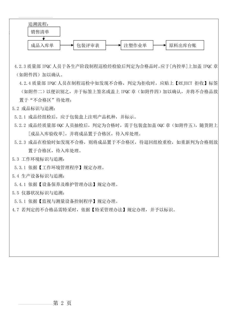 产品标识和可追溯性控制程序(5页).doc_第2页