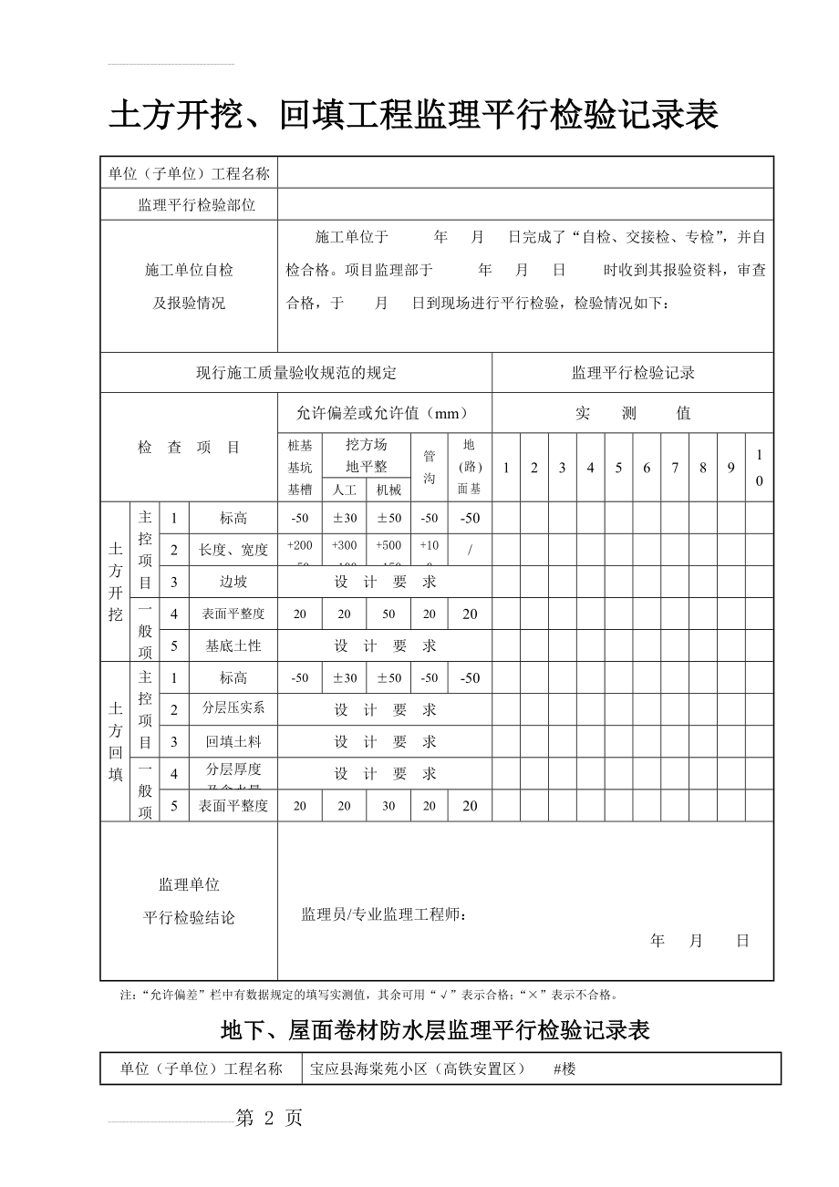 监理平行检查记录表(10页).doc_第2页