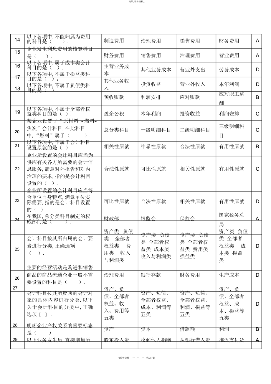 2022年会计基础无纸化考试高频题第二章会计要素与会计科目 .docx_第2页