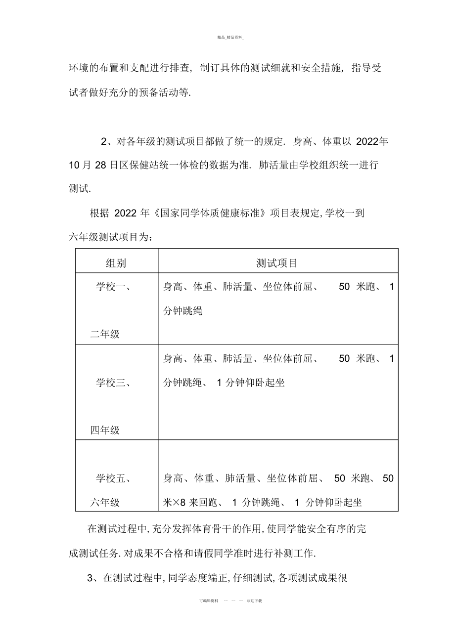 2022年小学学生体质健康测试工作总结.docx_第2页