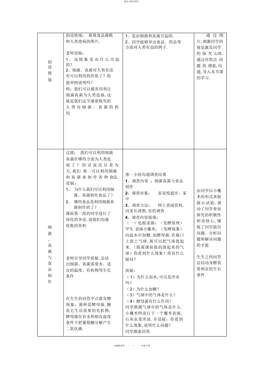 2022年人类对细菌和真菌的利用教学设计 .docx_第2页