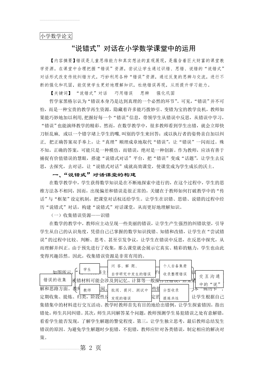 小学数学：“说错式”对话在小学数学课堂中的运用(6页).doc_第2页