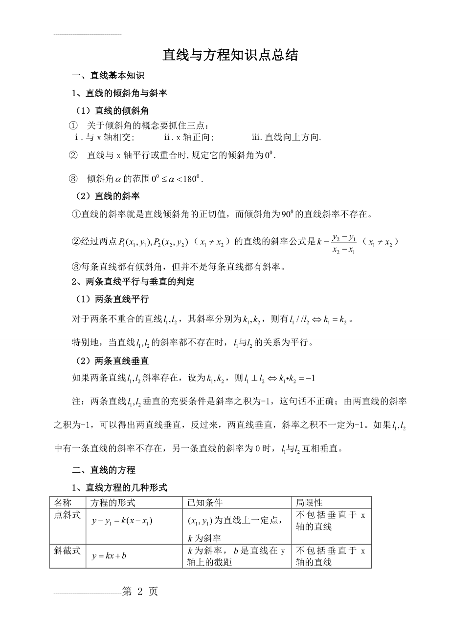 直线与方程知识点总结(7页).doc_第2页