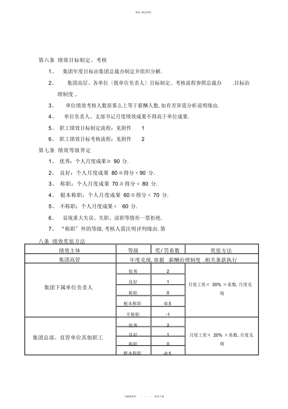 2022年XX建设集团有限公司绩效管理制度 .docx_第2页