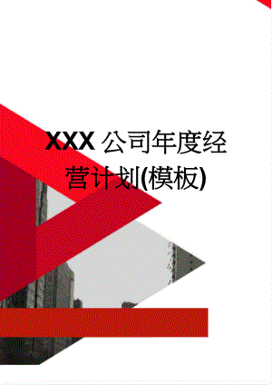 XXX公司年度经营计划(模板)(22页).doc