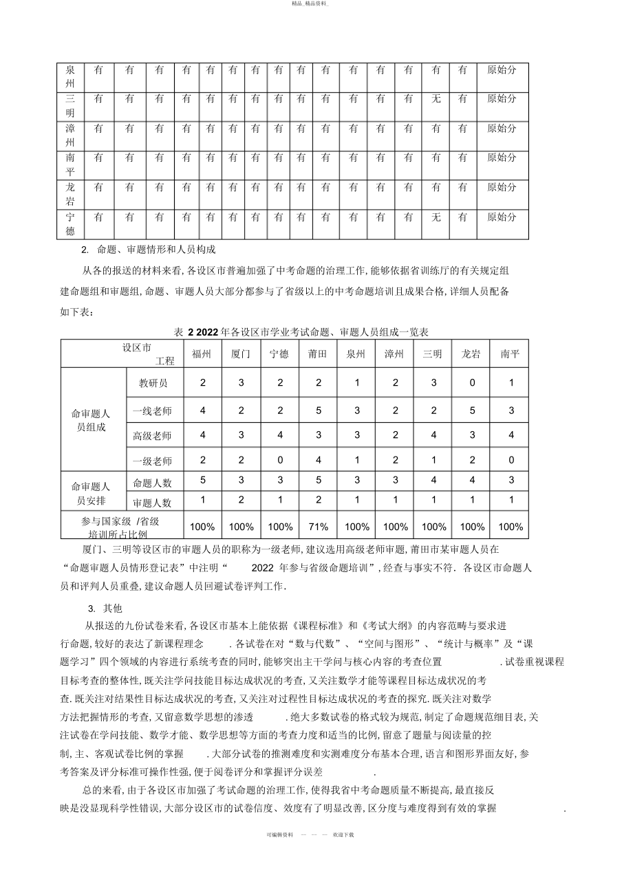 2022年福建省初中学业考试数学学科评价分析方案 .docx_第2页