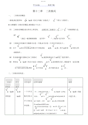 2022年最新苏教版八年级下册数学第十二章二次根式知识点 .docx