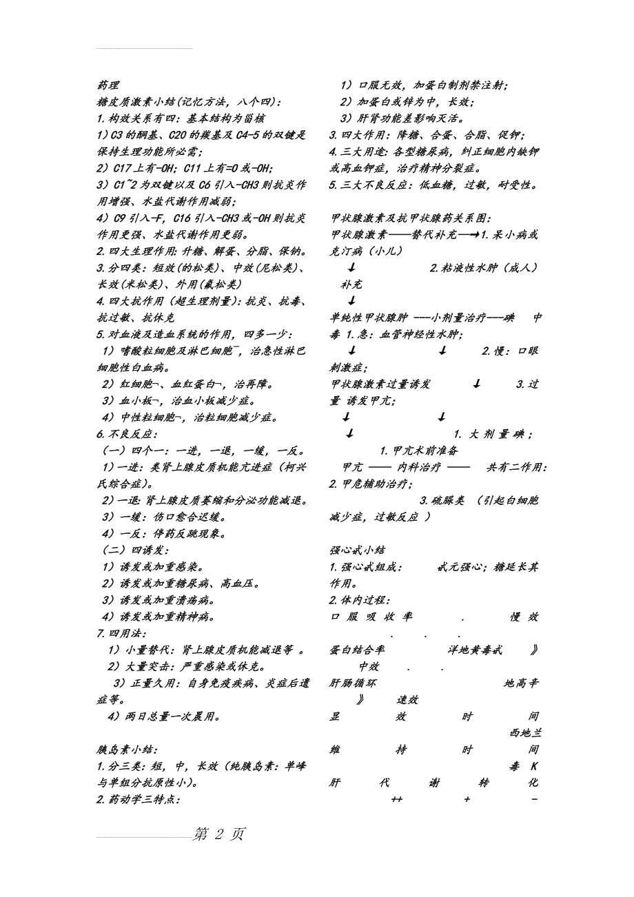 药理学各种药的归纳总结(8页).doc_第2页