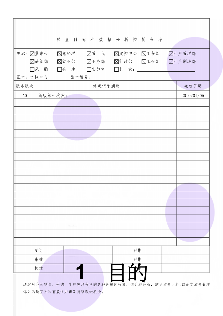 质量目标和数据分析控制程序(4页).doc_第1页