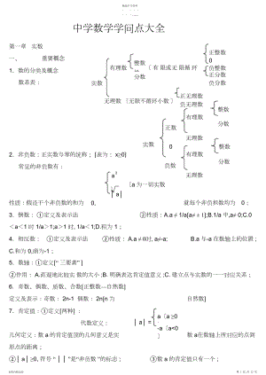 2022年最新精品苏教版初中数学知识点总结-2019版 .docx