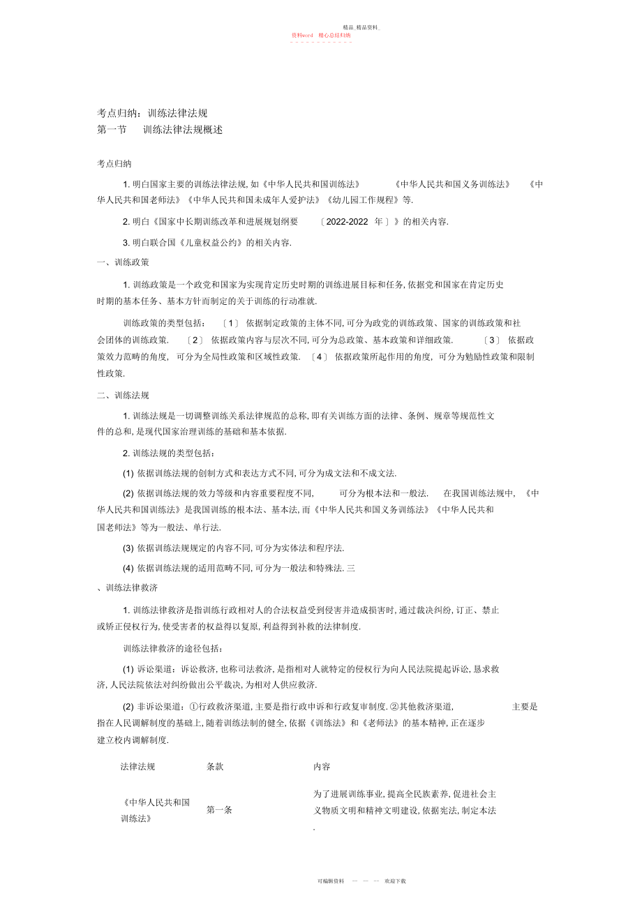 2022年综合素质-教育法律法规考点归纳 .docx_第1页