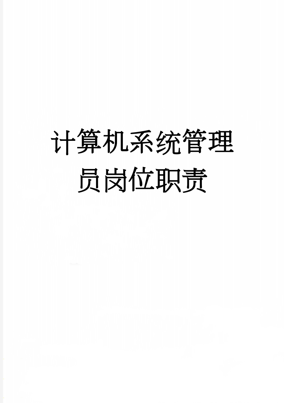 计算机系统管理员岗位职责(4页).doc_第1页