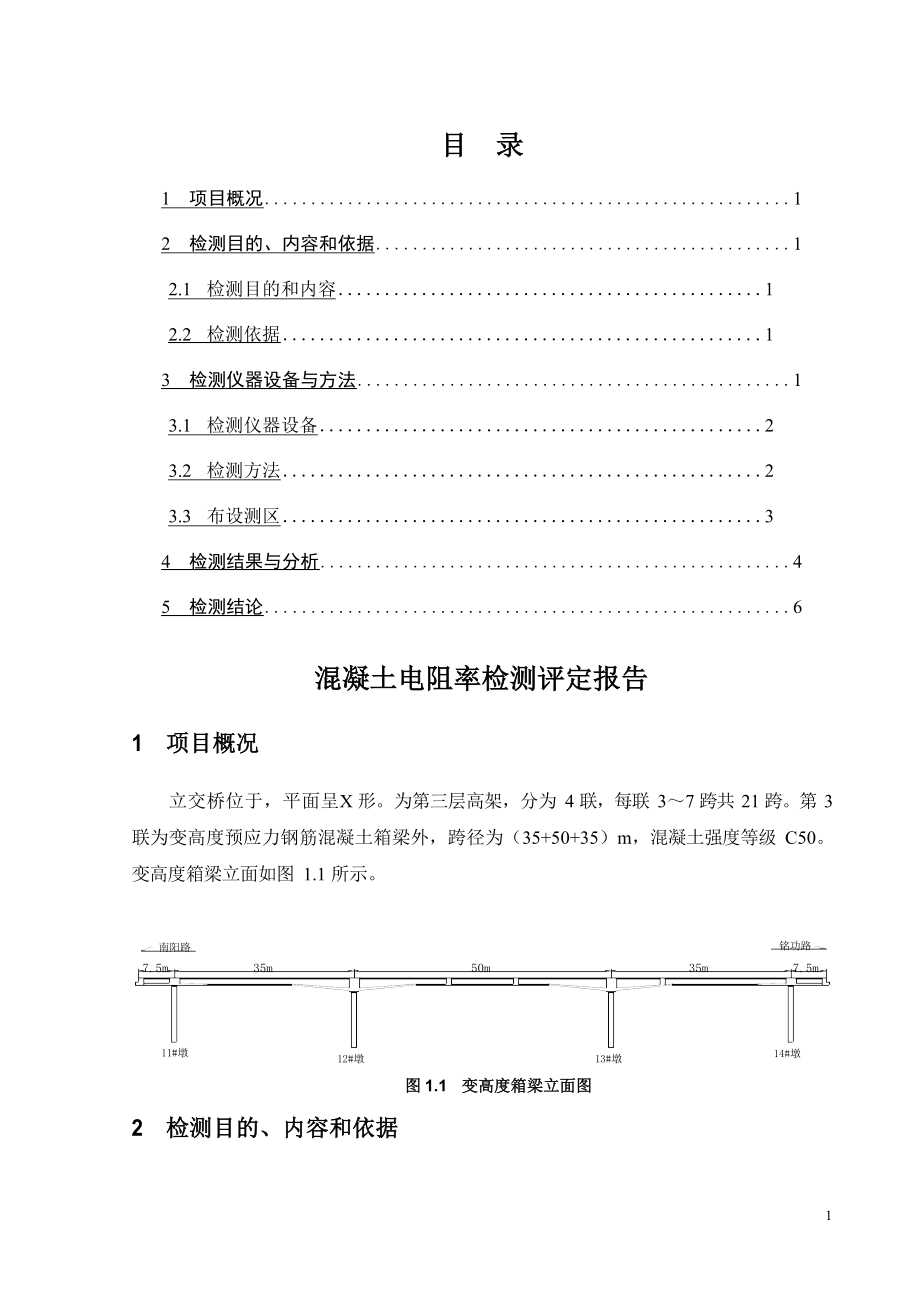 混凝土电阻率评定报告(桥梁检测报告).docx_第1页