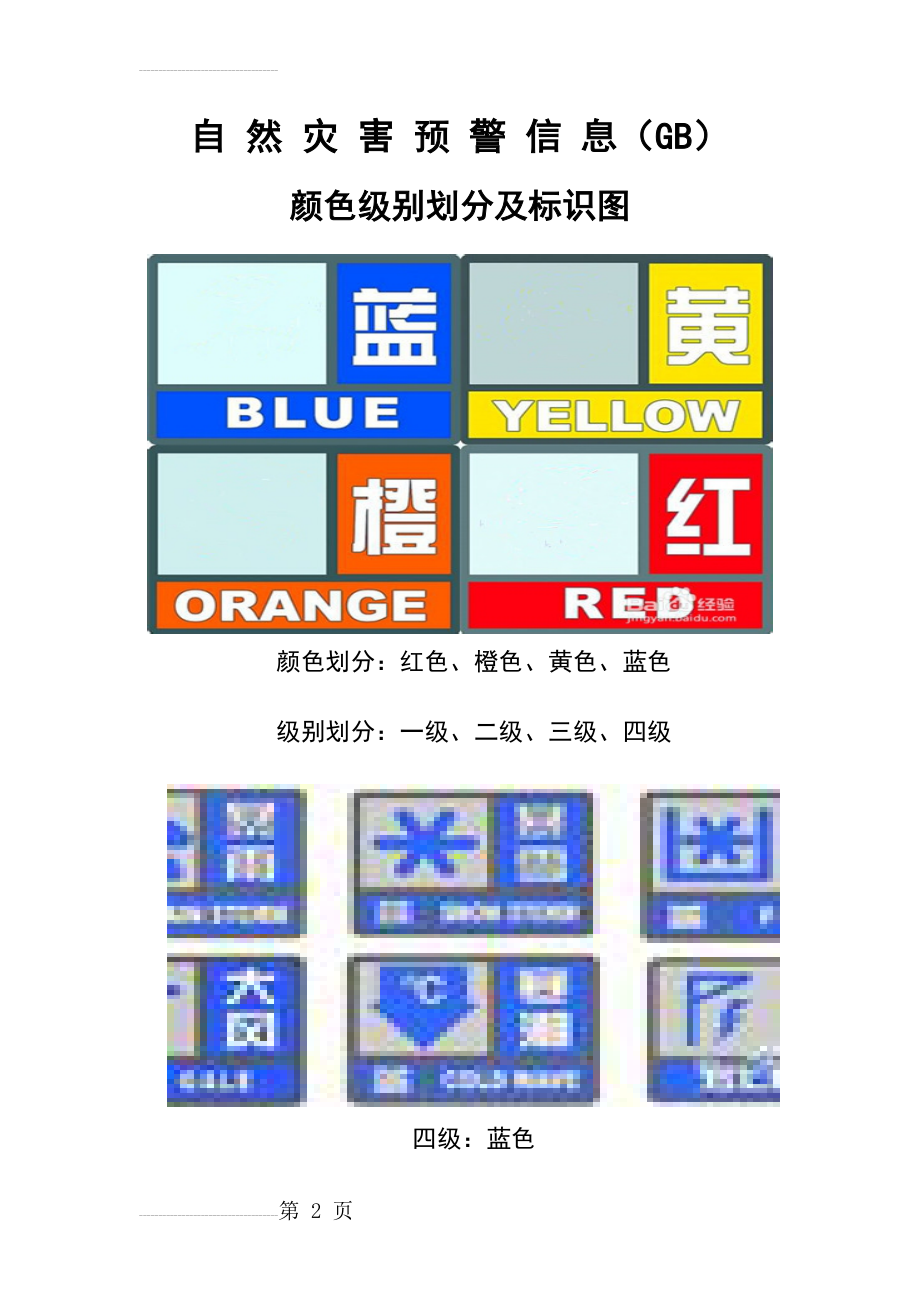 自然灾害预警信息---颜色、等级划分及图标(7页).doc_第2页