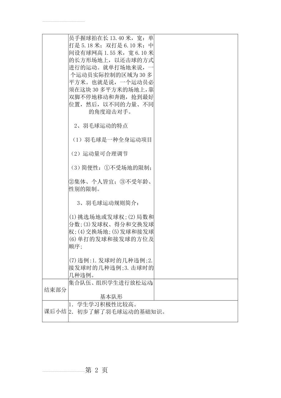 羽毛球教案全(28页).doc_第2页