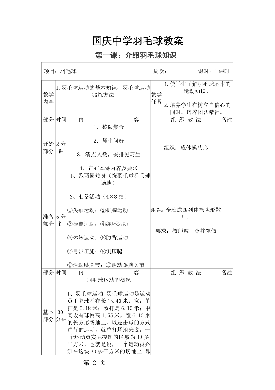 羽毛球教案全[1](18页).doc_第2页