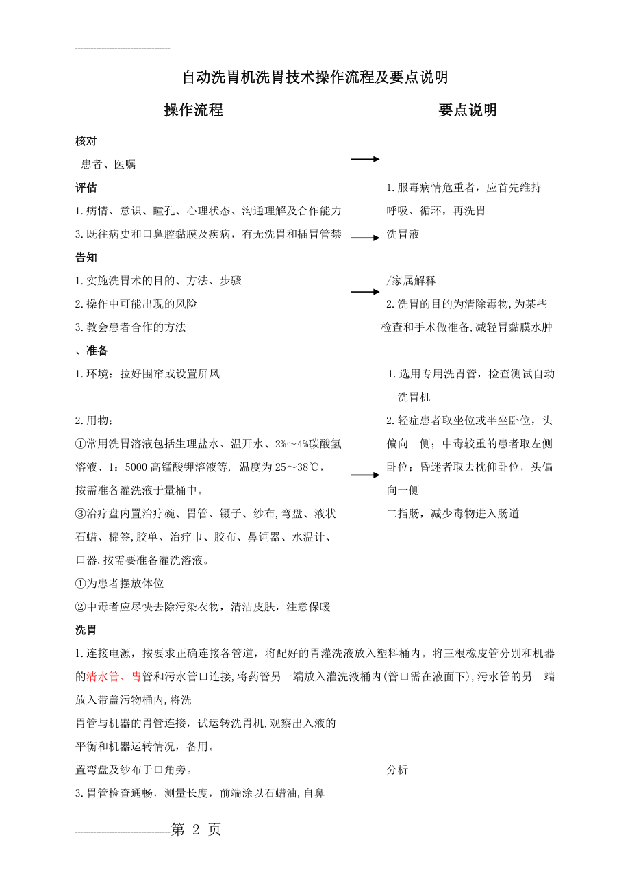 自动洗胃机洗胃技术操作流程及要点说明(4页).doc_第2页