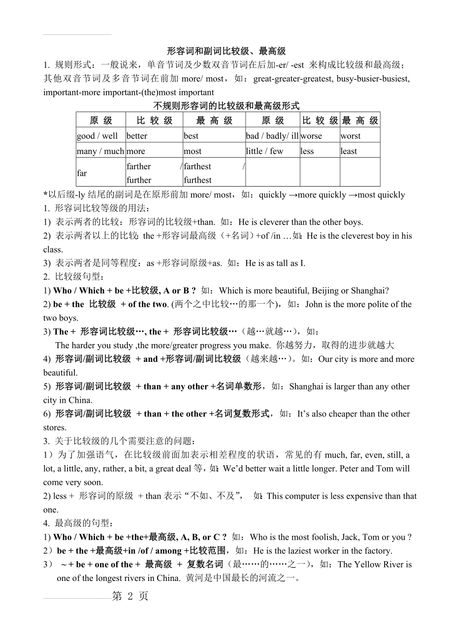 英语比较级最高级(6页).doc_第2页