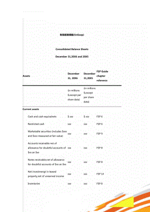 财务报表模板(UsGaap)(20页).doc