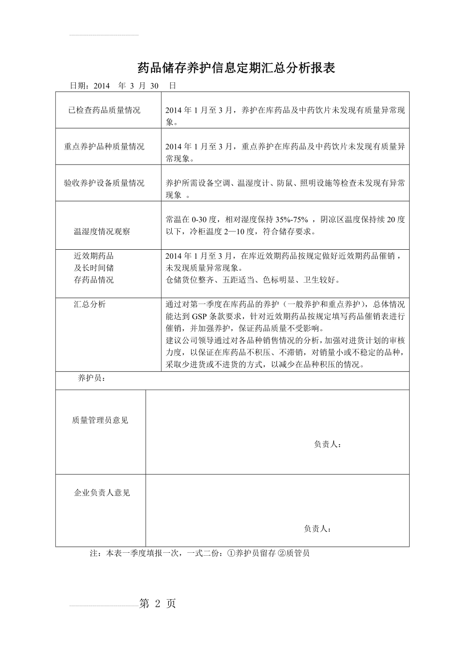 药品储存养护信息汇总分析报表(2页).doc_第2页