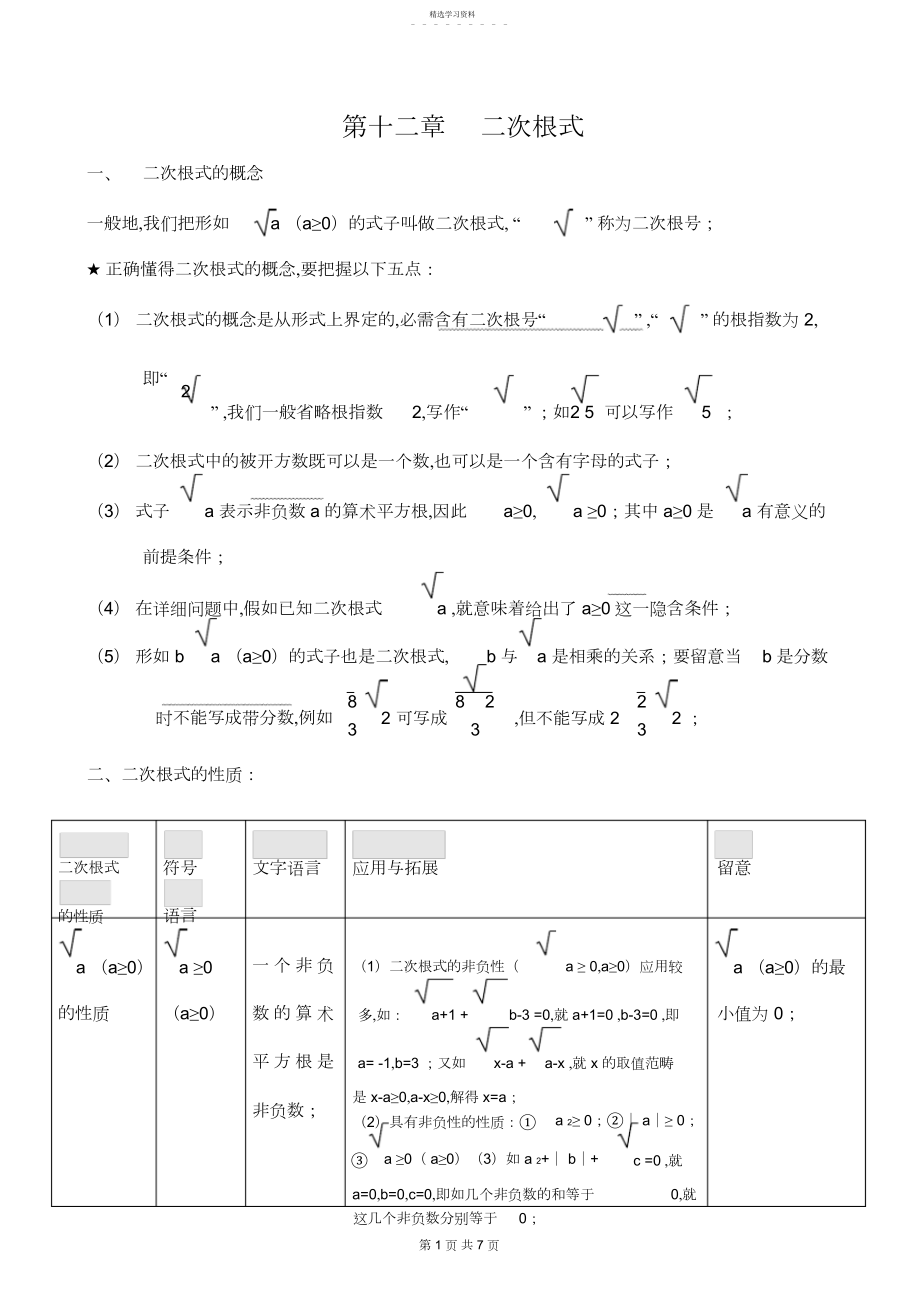 2022年最新苏教版八年级下册数学第十二章二次根式知识点2 .docx_第1页