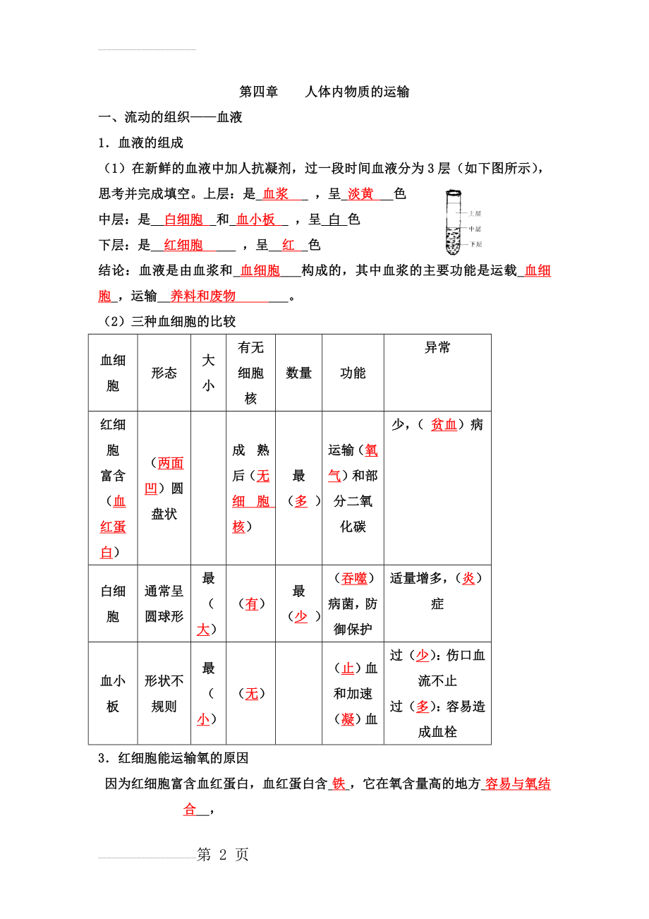 血液循环知识点和题目(答案)(12页).doc_第2页