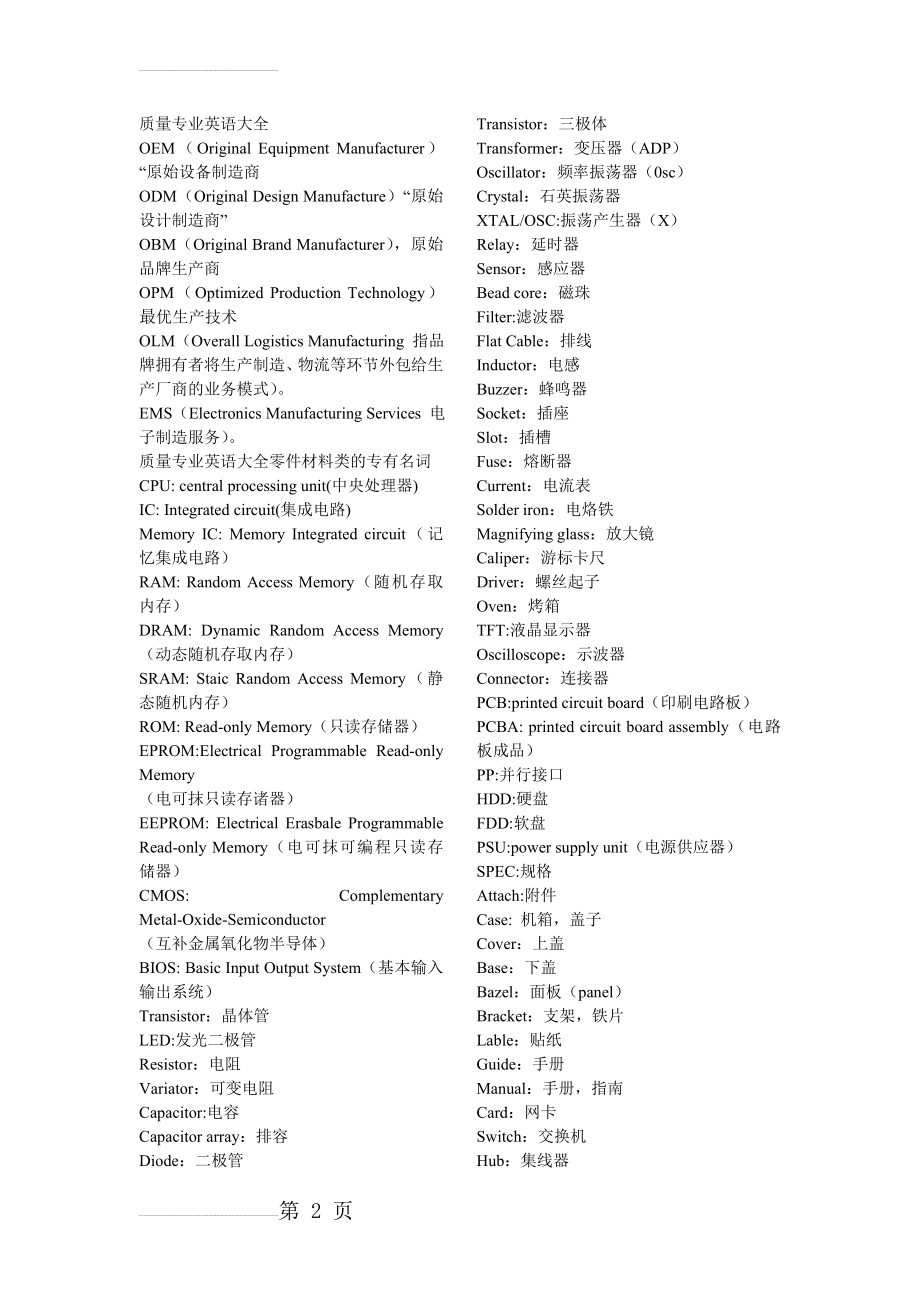 质量专业英语大全(18页).doc_第2页