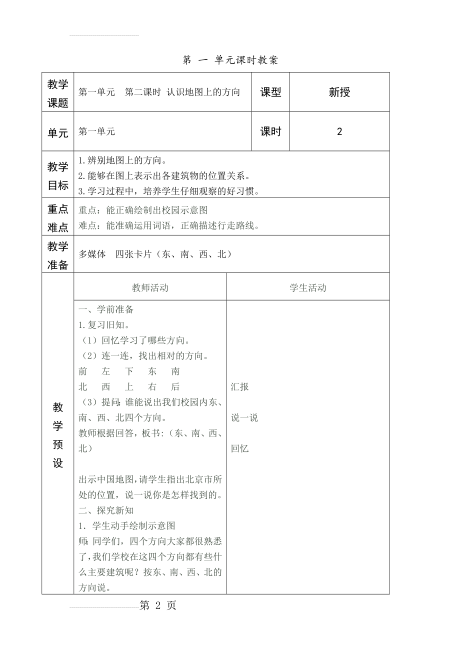 认识地图上的方向(6页).doc_第2页