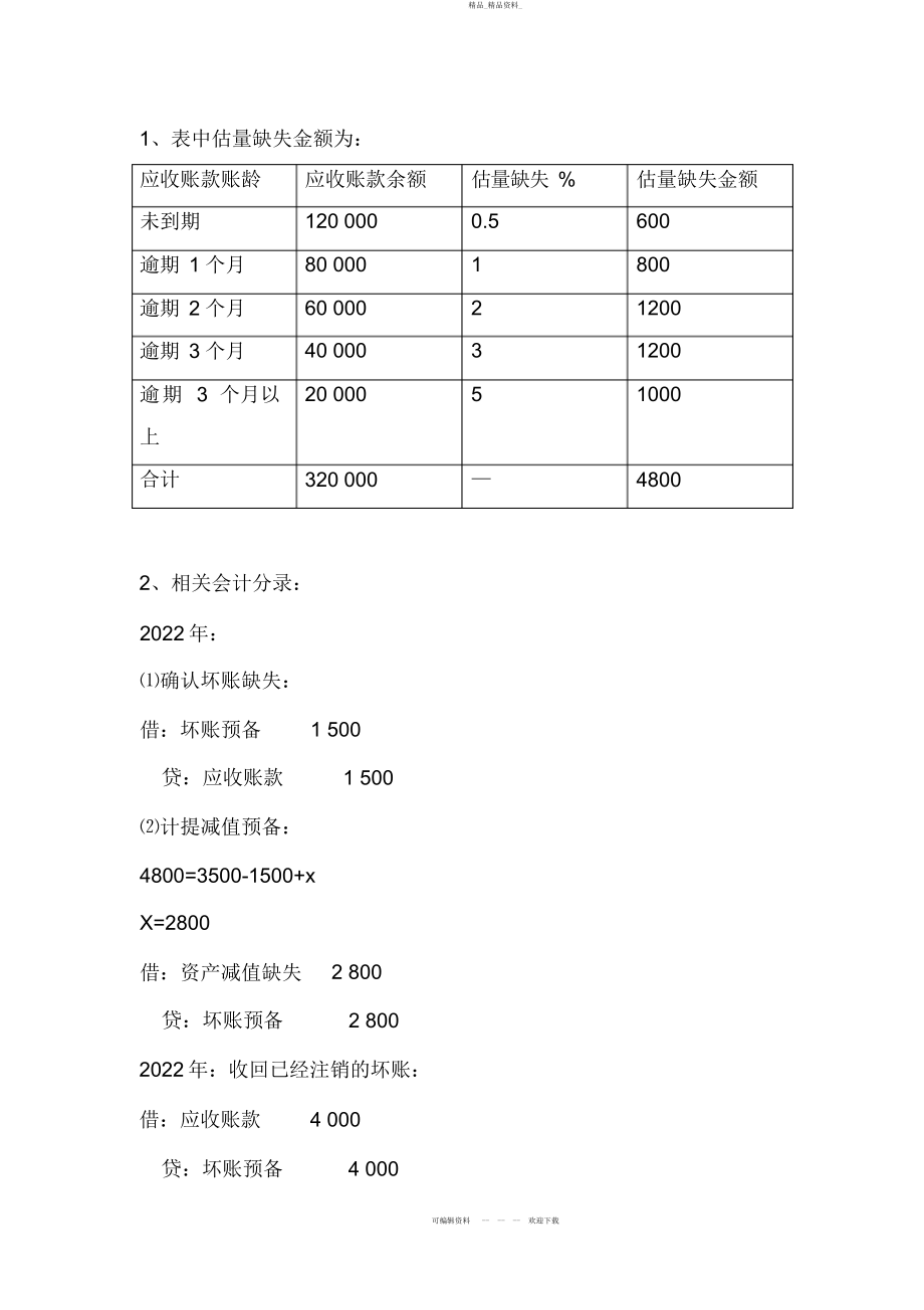 2022年春《中级财务会计》形成性考核册参考答案 .docx_第2页