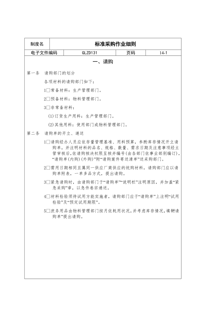 某公司采购标准作业细则.docx_第1页