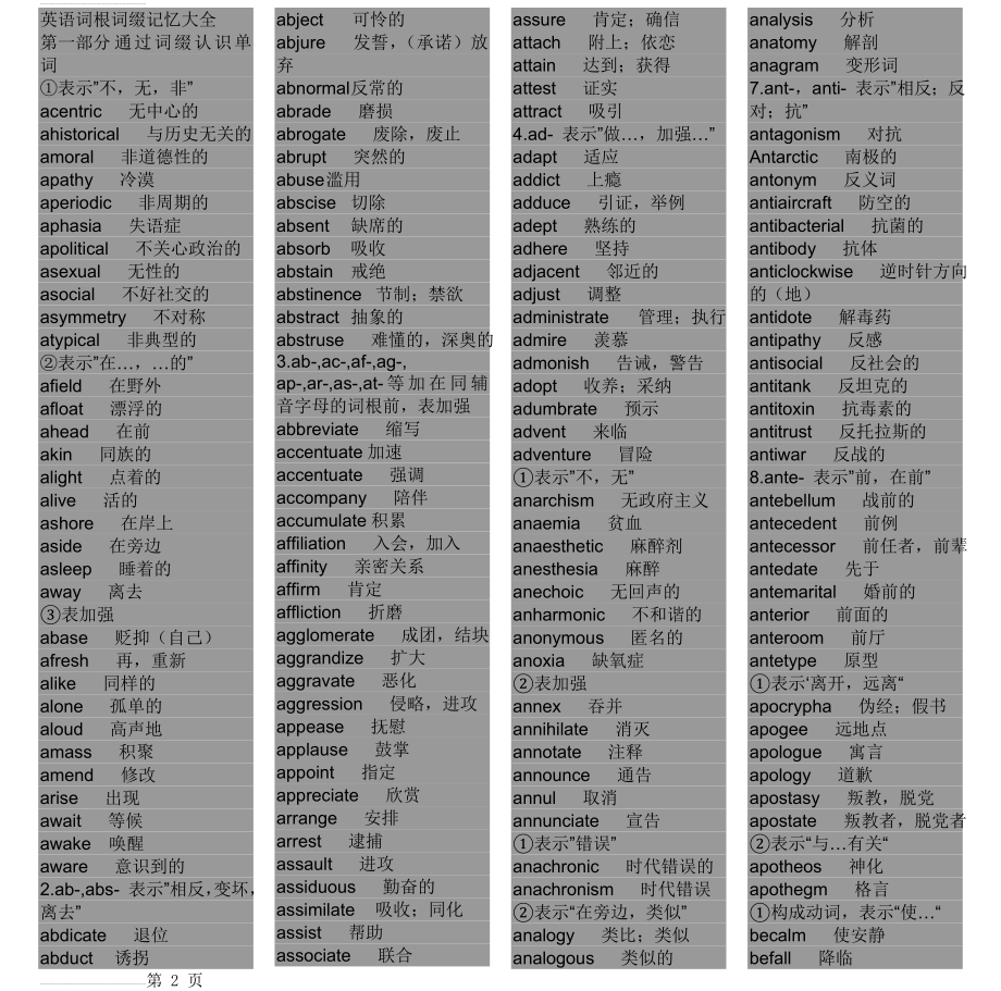 英语词汇速记大全+词根%2B词缀+记忆法(78页).doc_第2页