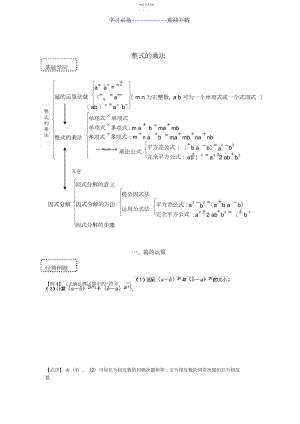 2022年整式乘法知识点+经典例题+题型归纳 .docx