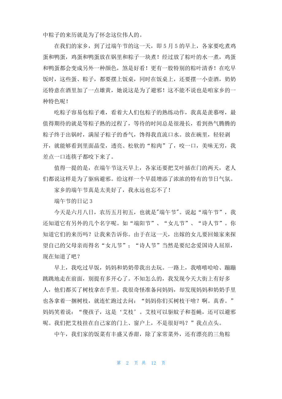 端午节的日记通用15篇_1.pdf_第2页