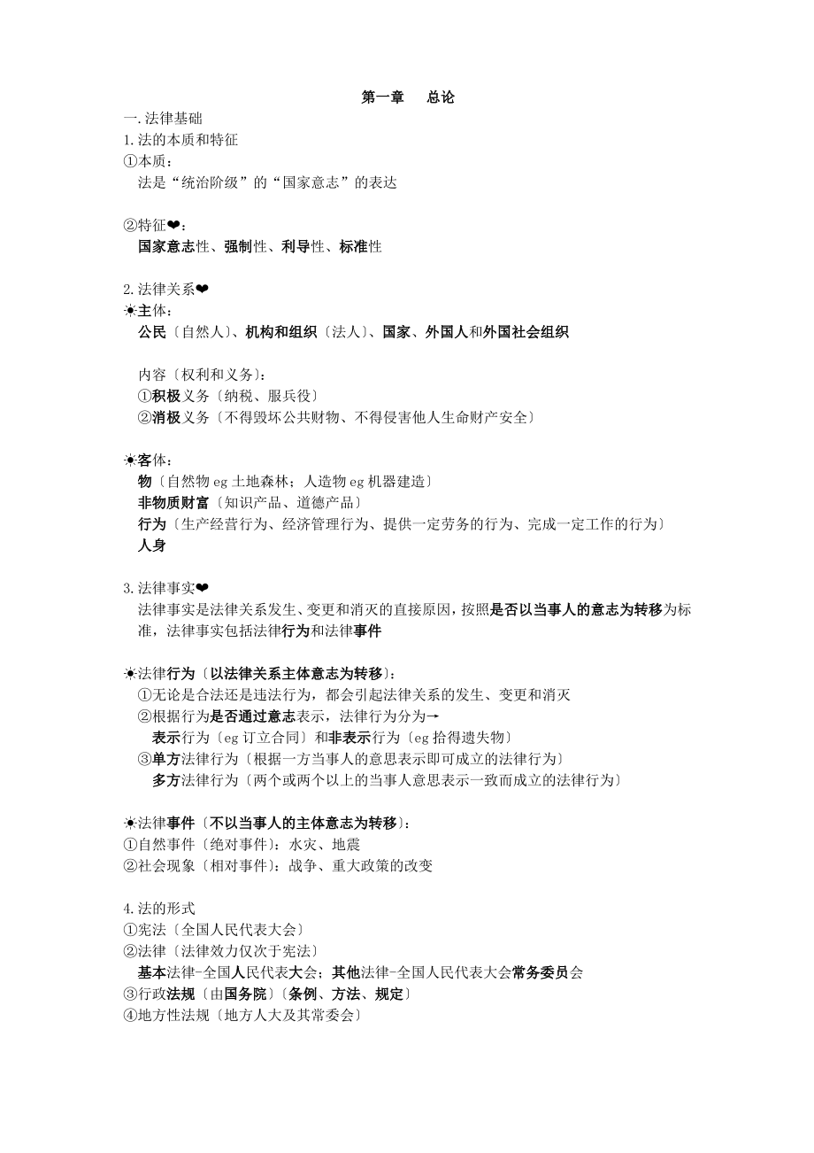 会计初级《经济法基础》第一章《总论》主要知识点.pdf_第1页