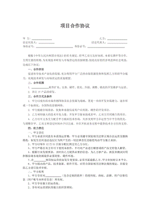 项目合作协议范文.pdf