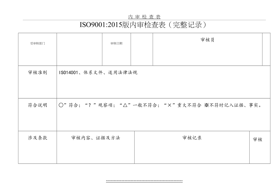 iso9001-内审检查表(含检查记录).doc_第2页