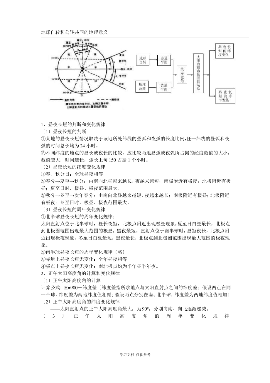 地球自转和公转共同的地理意义.pdf_第1页