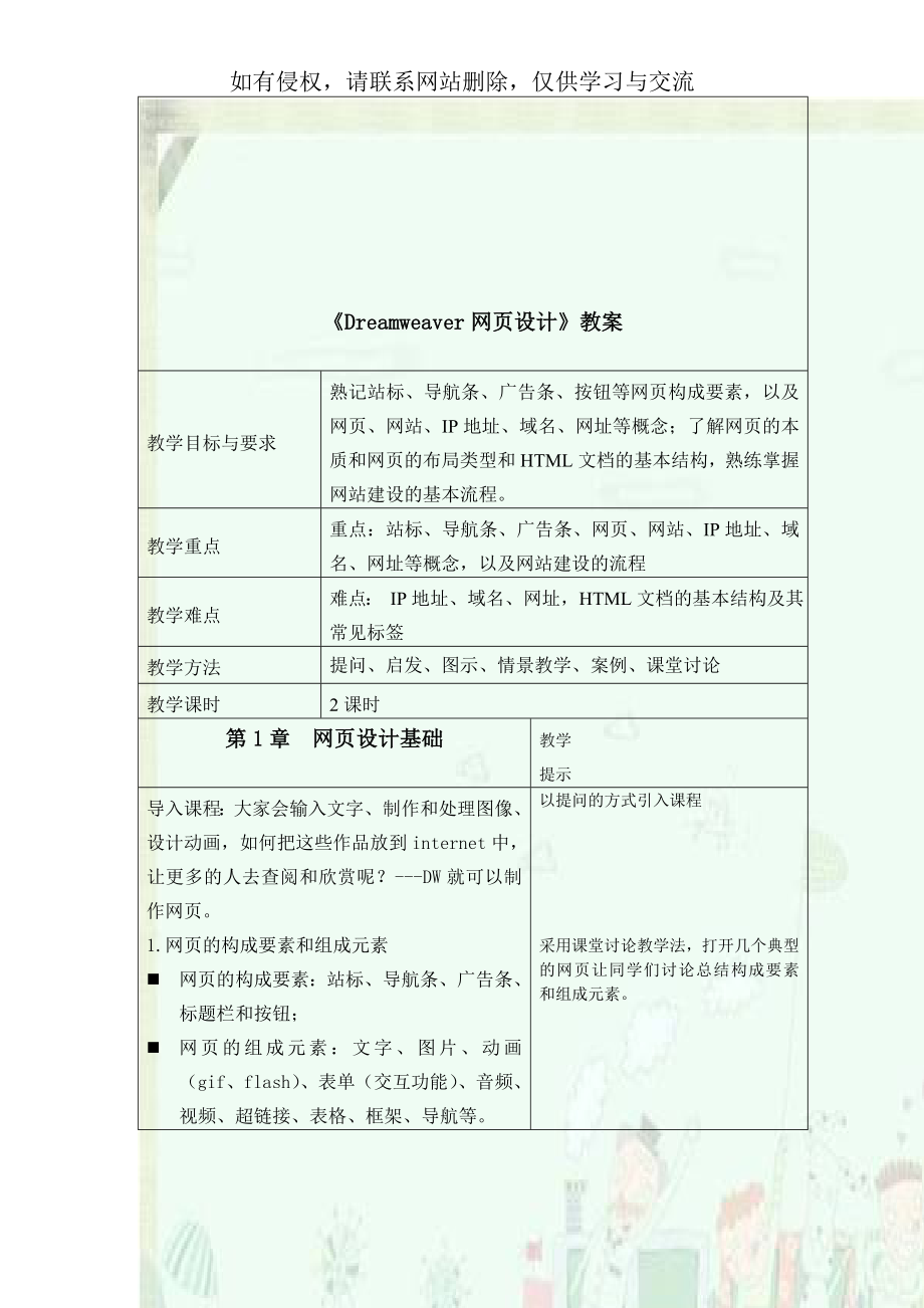 《Dreamweaver网页设计》教案.doc_第1页