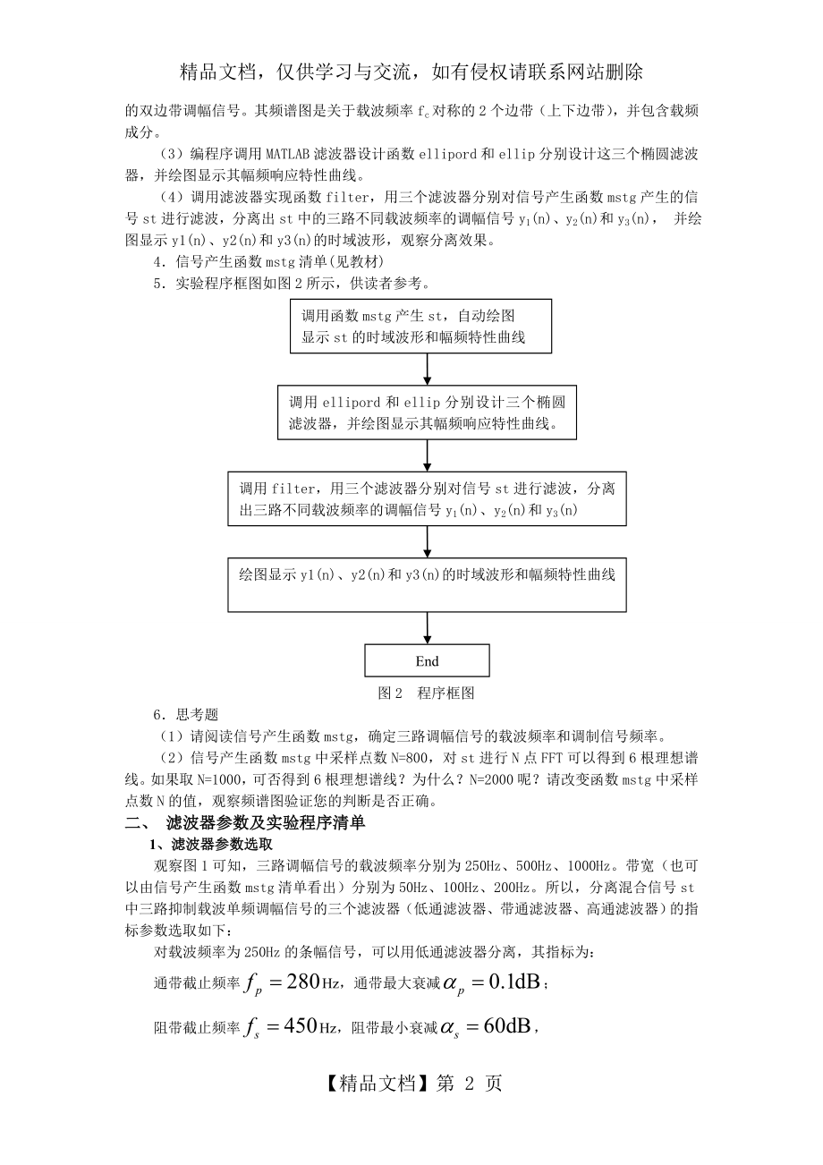 实验四：IIR数字滤波器设计及软件实现.doc_第2页