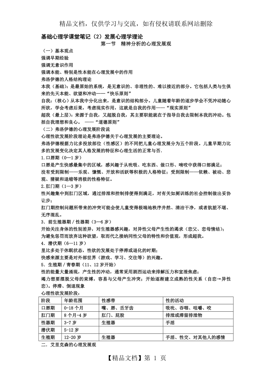 发展心理学课堂笔记整理.doc_第1页