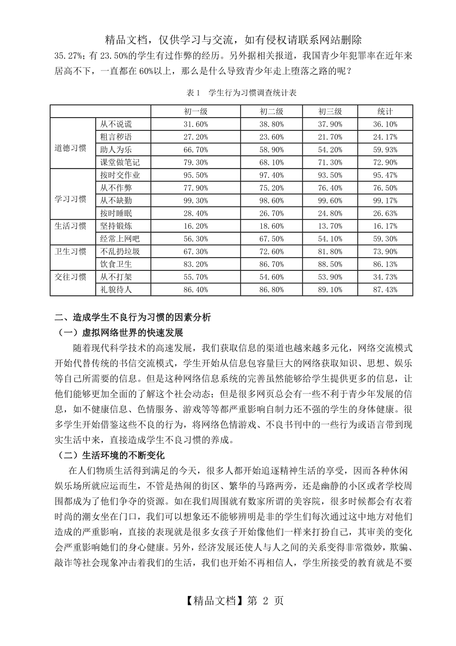 学生良好行为习惯与健康人格有效养成研究.doc_第2页