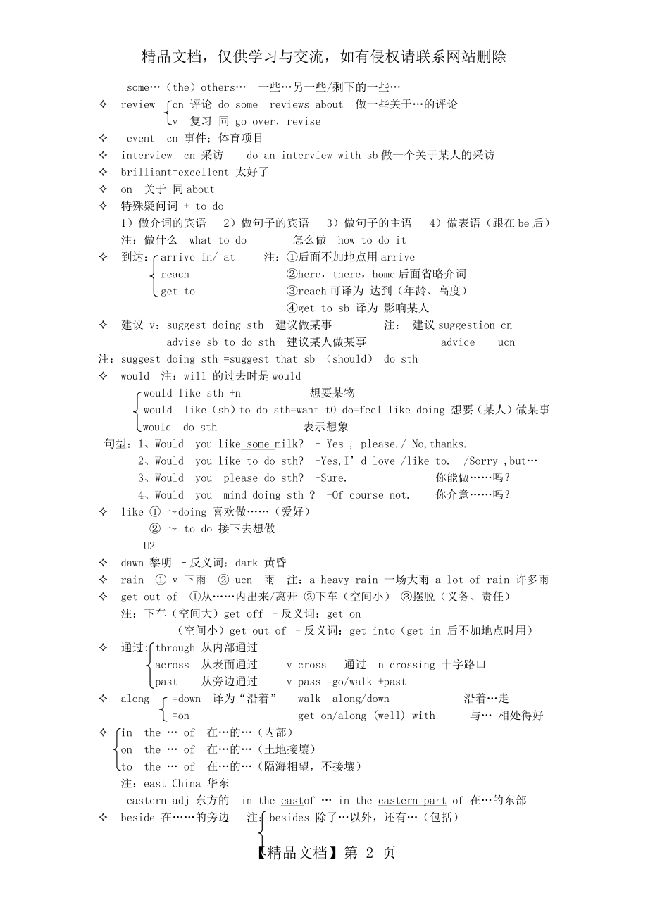 外研版-九年级上册-M1-知识点整理.docx_第2页